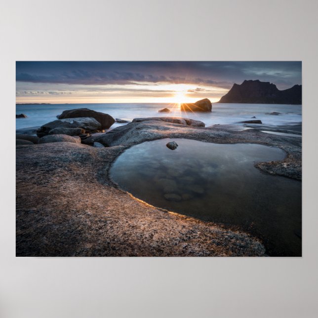 Poster Lofoten Islands Midnight Sun (Frente)