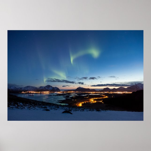 Poster Lofoten Norway Norte Lights (Frente)