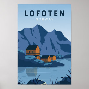 Poster Lofoten Norway Viagem Vintage Art