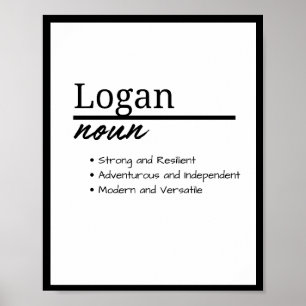 Poster Logan, Definição de Nome Personalizado de Menino