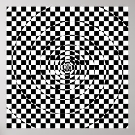 Poster Logarithmic Checkered Spiral Var. 2