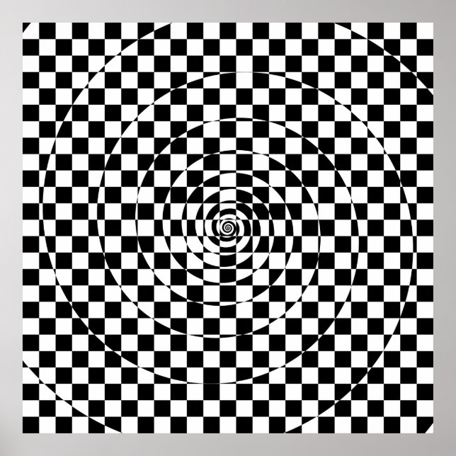 Poster Logarithmic Checkered Spiral Var. 2 (Frente)