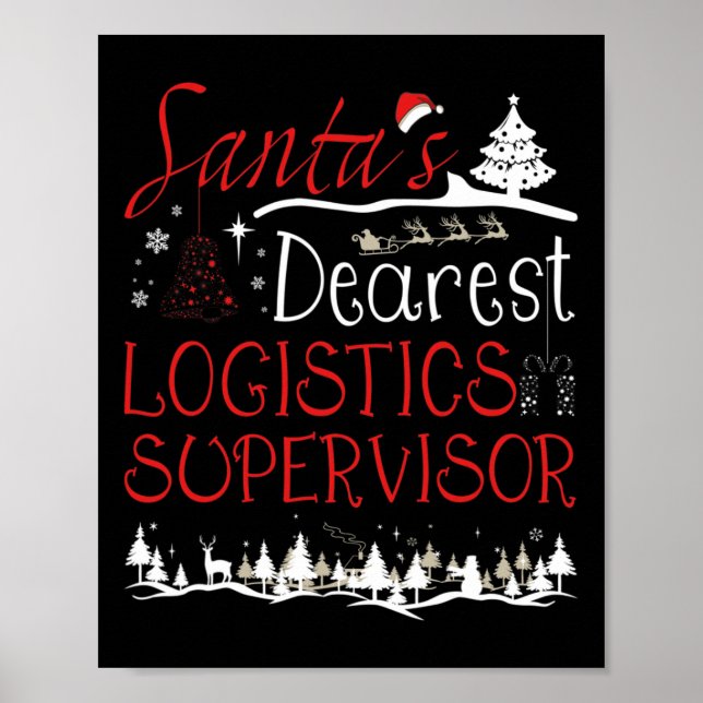 Poster Logistics Supervisor Xmas Trabalho Engraçado Natal (Frente)