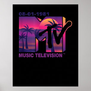 Poster Logo da MTV com palmas roxas ao sol
