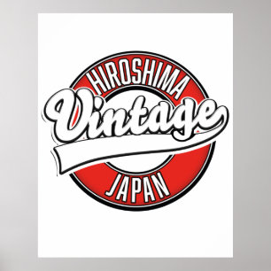 Poster Logo do estilo de vintagem Hiroshima japan