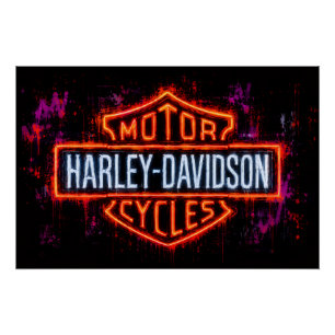 Pôster Logotipo Artístico Harley-Davidson