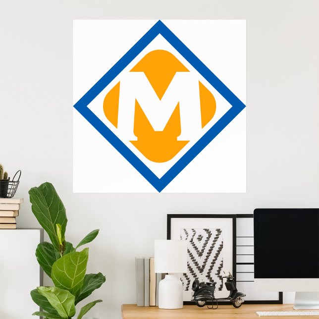 Poster Logotipo Bold Retro Metro M Emblema de Trânsito Ur (Criador carregado)