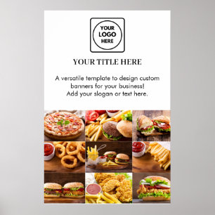 Poster Logotipo Branco Branding de Foto Minimalista Mod