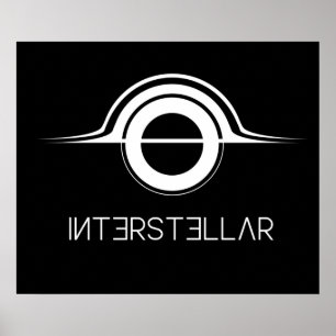 Poster Logotipo branco da Interstellar Gargantua