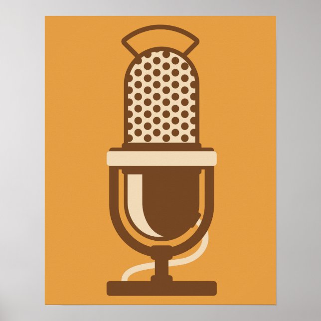 Poster Logotipo Clássico do Microfone de Fita (Frente)