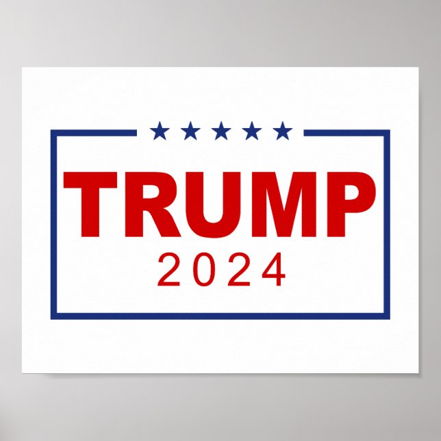 Poster Logotipo clássico do retângulo Trump 2024 (Frente)