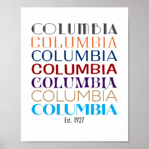 Poster Logotipo Colúmbia, Décadas (Impressão Matte)