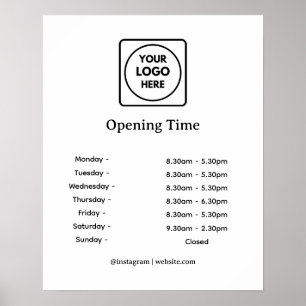 Poster Logotipo comercial Exibição de Horários de Abert