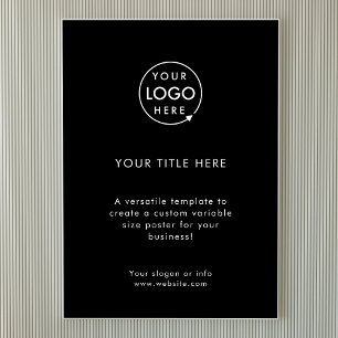 Poster Logotipo comercial Promocional preto simples mod