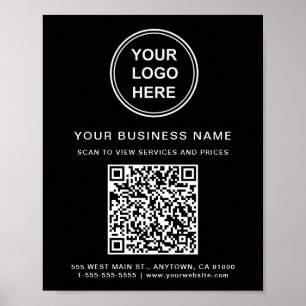 Poster Logotipo comercial QR preto