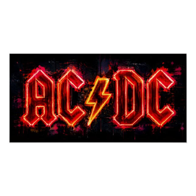 Pôster Logotipo da Banda de Rock ACDC (Frente)