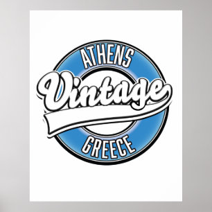 Poster Logótipo da colheita da Grécia de Atenas