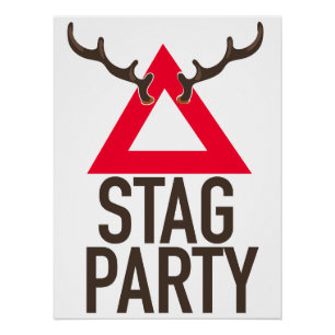 Pôster Logotipo da festa do Stag