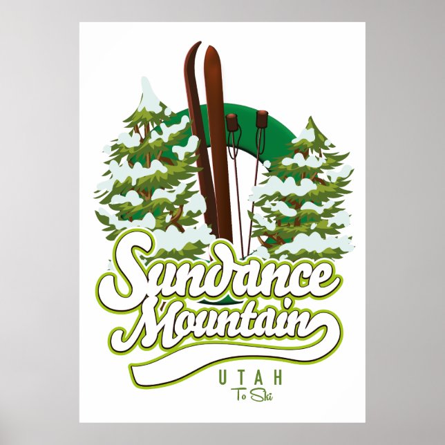 Poster logotipo da Sundance Mountain Utah Ski (Frente)