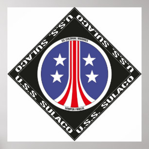 Poster Logotipo da tripulação do USS Sulaco Colonial Mari