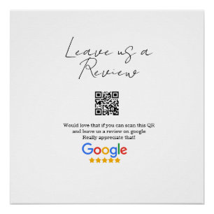 Pôster logotipo de avaliação de negócios do Google Scan Q