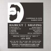 Logotipo de barba, anúncio de barbeiros masculinos
