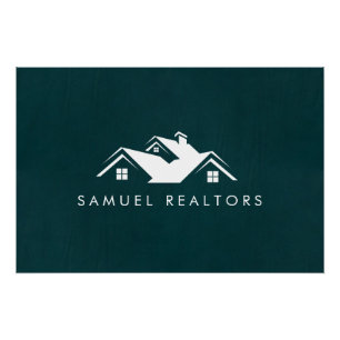 Pôster Logotipo de casa de imobiliário moderno e elegante