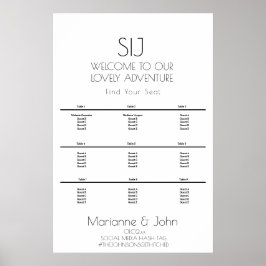 Poster Logotipo de Casamento Minimalista B& Branco Gráfic