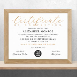 Poster Logotipo de Certificado Profissional Elegante Cali
