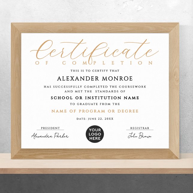 Poster Logotipo de Certificado Profissional Elegante Cali (Criador carregado)