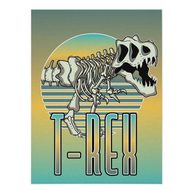 Pôster logotipo de desenho animado T-REX (Frente)