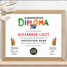 Poster Logotipo de Diploma de Graduação Infantil Tipograf