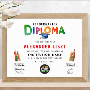 Poster Logotipo de Diploma de Graduação Infantil Tipograf