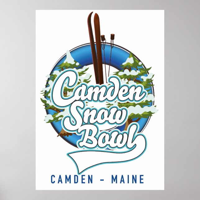 Poster Logotipo de esqui Camden Snow Bowl. (Frente)