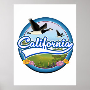 Poster logotipo de férias de gansos da Califórnia