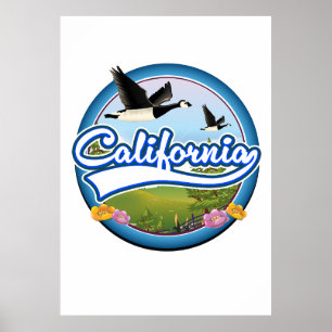 Poster logotipo de férias de gansos da Califórnia