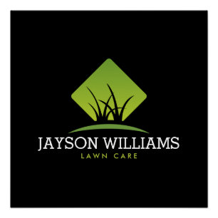 Pôster Logotipo de Grama Moderno para Cuidados de Leite/P