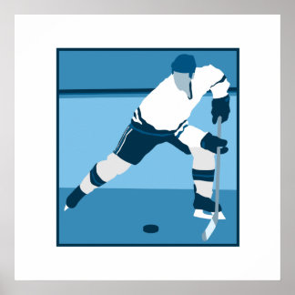 Poster Logotipo de Hockey Azul-Gelo