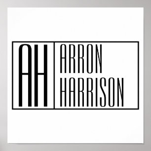 Poster Logotipo de Iniciais e Nomes Mínimos Modernos