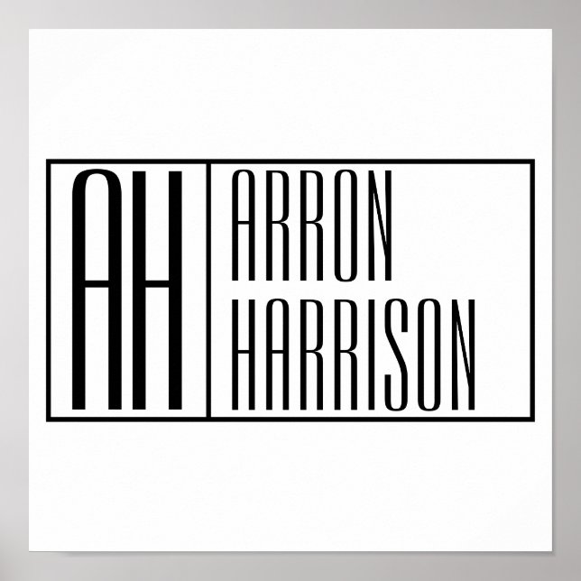 Poster Logotipo de Iniciais e Nomes Mínimos Modernos (Frente)