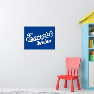 Poster Logotipo de nome completo da Supergirl Baseball