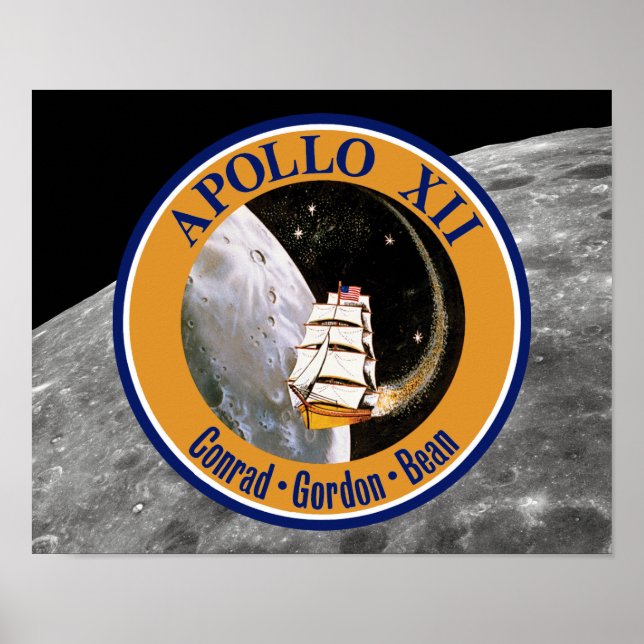 Pôster Logotipo de patch de missão Apollo 12 (Frente)