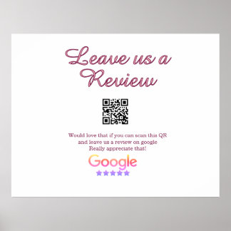 Poster logotipo de revisão de negócios do Google Scan QR