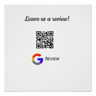 Pôster logotipo de revisão de negócios do Google Scan QR