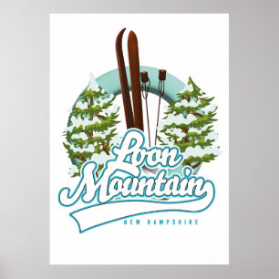 Poster Logotipo de ski Loon Mountain New Hampshire