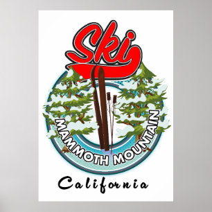 Poster Logotipo de ski Mammoth Mountain California