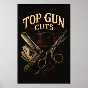 Poster Logotipo de Top Gun Cuts Gângster