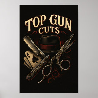 Poster Logotipo de Top Gun Cuts Gângster