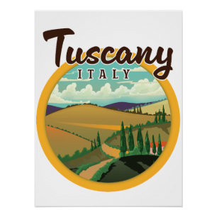 Pôster logotipo de viagem da Toscana