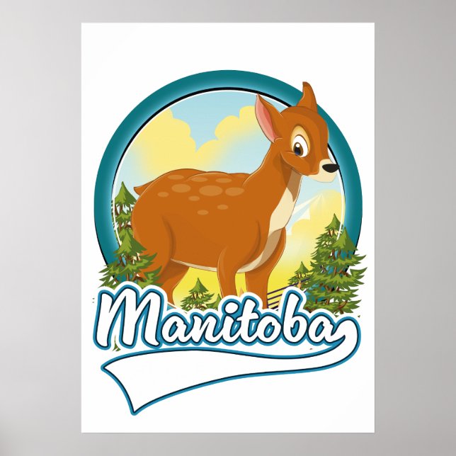 Poster logotipo de viagem de Manitoba Canadá (Frente)